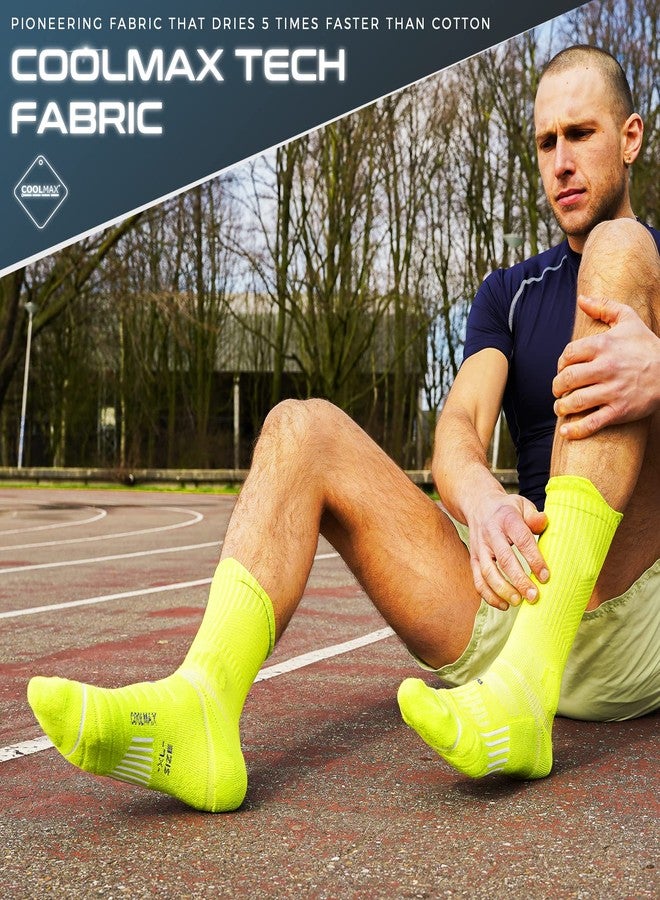 Rahhint Compression Running Socks 3 Pairs, Cushion Crew Socks, Anti-Blister Moisture Wicking Athletic Hiking Basketball Socks - Image 2